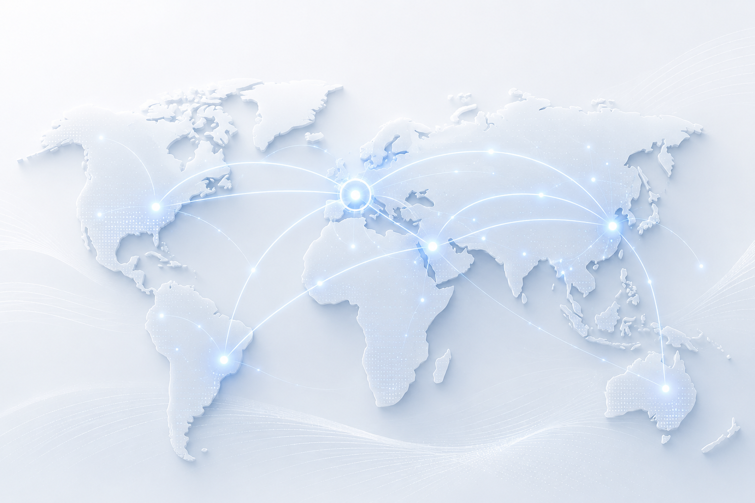 Minh hoạ bản đồ routing toàn cầu với các node kết nối của HAV Digital